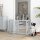 Freistehendes Hundegitter, 4 Paneele, flexibel, Kiefernholz, 204L x 36B x 75H cm, Hellgrau