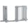 Freistehendes Hundegitter, 4 Paneele, flexibel, Kiefernholz, 204L x 36B x 75H cm, Hellgrau