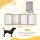 Freistehendes Hundegitter, 4 Paneele, flexibel, Kiefernholz, 204L x 36B x 75H cm, Hellgrau