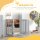 Freistehendes Hundegitter, 4 Paneele, flexibel, Kiefernholz, 204L x 36B x 75H cm, Hellgrau