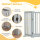 Freistehendes Hundegitter, 4 Paneele, flexibel, Kiefernholz, 204L x 36B x 75H cm, Hellgrau