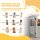 Freistehendes Hundegitter, 4 Paneele, flexibel, Kiefernholz, 204L x 36B x 75H cm, Hellgrau