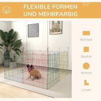 Freilaufgehege, Welpenauslauf, modulares Design, verriegelbar, Stahl, Ø156x60H cm, Bunt
