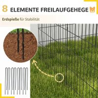 Haustierlaufstall, Spielgehege für Welpen und kleine Hunde, mit Tür, Indoor- und Outdoor-tauglich, 91cm, Schwarz