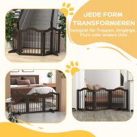 Hunde-Absperrgitter, 3 Paneele, klappbar, Massivholz und MDF, 154,5 x 29,5 x 61 cm, Kaffee