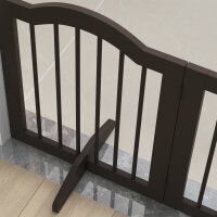 Hunde-Absperrgitter, 3 Paneele, klappbar, Massivholz und MDF, 154,5 x 29,5 x 61 cm, Kaffee