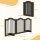 Hunde-Absperrgitter, 3 Paneele, klappbar, Massivholz und MDF, 154,5 x 29,5 x 61 cm, Kaffee