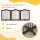 Hunde-Absperrgitter, 3 Paneele, klappbar, Massivholz und MDF, 154,5 x 29,5 x 61 cm, Kaffee