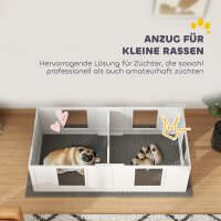 Welpenbox für Hunde, mit  klaren Paneelen, 2-Raum-Design, für kleine Hunde