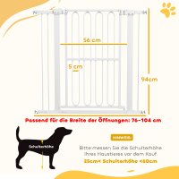 Türschutzgitter Hund, 76-104 cm Absperrgitter ohne Bohren, Treppengitter