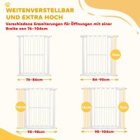 Türschutzgitter Hund, 76-104 cm Absperrgitter ohne Bohren, Treppengitter