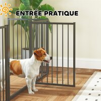 Hundepark, Tierpark, 5 Paneele, tragbarer faltbarer Zaun, sicher, schwarz
