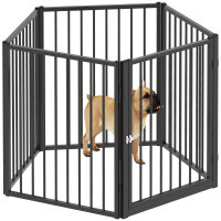 Hundepark, Tierpark, 5 Paneele, tragbarer faltbarer Zaun, sicher, schwarz