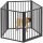 Hundepark, Tierpark, 5 Paneele, tragbarer faltbarer Zaun, sicher, schwarz