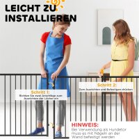 Welpenauslauf, Hundeauslauf, Welpengehege, 8 Paneele mit Tür, faltbarer und tragbarer Hundezaun, Stahl, Schwarz