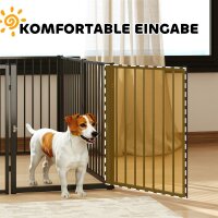 Welpenauslauf, Hundeauslauf, Welpengehege, 8 Paneele mit Tür, faltbarer und tragbarer Hundezaun, Stahl, Schwarz