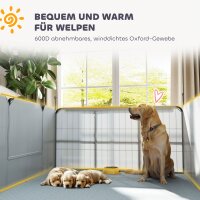 Wurfkiste für Welpen mit Unterlage, winddichtem Oxford-Gewebe, für mittelgroße große Hunde, 122x122x60 cm Schwarz
