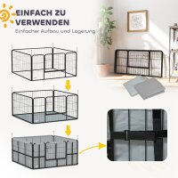 Wurfkiste für Welpen mit Unterlage, winddichtem Oxford-Gewebe, für mittelgroße große Hunde, 122x122x60 cm Schwarz