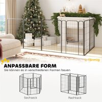 Laufstall für Hunde mit 6 Paneelen, robust, mit sicherer Tür, für drinnen und draußen, für Garten, Camping, 100 cm hoch