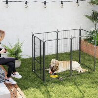 Laufstall für Hunde mit 6 Paneelen, robust, mit sicherer Tür, für drinnen und draußen, für Garten, Camping, 100 cm hoch