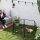 Hundezaun, Haustiergehege, 6 Paneele, Stahl, faltbar, Grau