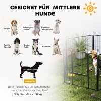 Hundezaun, Haustiergehege, 6 Paneele, Stahl, faltbar, Grau