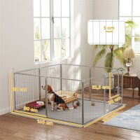 Haustiergehege, Hundezaun, Haustierspielplatz, flexibel anpassbar, rostfreier Stahl