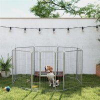 Haustiergehege, Hundezaun, Haustierspielplatz, flexibel anpassbar, rostfreier Stahl