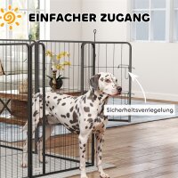 Welpenlaufstall 12-teilig Welpenauslauf mit 12 Gitterplatten Tür Erdspießen flexibel faltbar Schutzplane 100cm hoch
