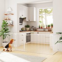 Haustierzaun, 6-Panel-Barriere mit Tür, faltbar,...