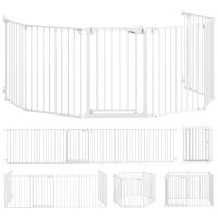Haustierzaun, 6-Panel-Barriere mit Tür, faltbar,...