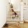 Treppenschutzgitter Türschutzgitter mit Katzenklappe ohne Bohren 75-85 cm aus Stahl für Hunde, Treppen, Tür, Weiß