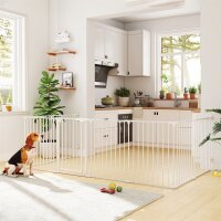 Haustierzaun, 8-Panel-Barriere mit Tür, faltbar,...