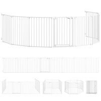 Haustierzaun, 8-Panel-Barriere mit Tür, faltbar,...