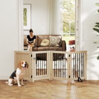 Freistehendes Haustiertor, Hundegitter mit Tür, 4...