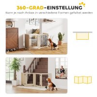 Freistehendes Haustiertor, Hundegitter mit Tür, 4 Paneele, für Flur, Treppe, Türrahmen, MDF, Stahl