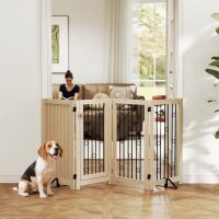 Freistehendes Haustiertor, Hundegitter mit Tür, 4...