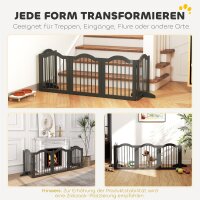 Absperrgitter Hund Freistehendes Schutzgitter mit Füßen, Klappbar Hundegitter, 5 Paneelen, 261,5 x 29,5 x 61 cm, Schwarz