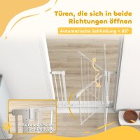 Treppenschutzgitter Absperrgitter ohne Bohren mit automatische Schließung für Kinder Küche Treppe 76-88 x 76 cm Weiß