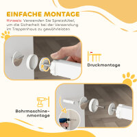 Treppenschutzgitter Absperrgitter ohne Bohren mit automatische Schließung für Kinder Küche Treppe 76-88 x 76 cm Weiß