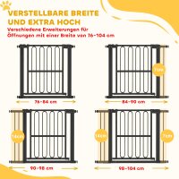 Türschutzgitter Hund, 76-104 cm Absperrgitter ohne Bohren, Treppengitter