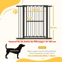 Türschutzgitter Hund, 76-104 cm Absperrgitter ohne Bohren, Treppengitter