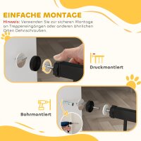 Türschutzgitter Hund, 76-104 cm Absperrgitter ohne Bohren, Treppengitter
