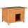 Hundehütte Outdoor, Hundehaus aus Holz mit Aufklappbares Asphaltdach, Wasserdichte Hundehöhle mit Erhöhter Boden Hütte für kleine Hunde, Gelb, 82 x 58 x 58 cm