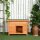 Hundehütte Outdoor, Hundehaus aus Holz mit Aufklappbares Asphaltdach, Wasserdichte Hundehöhle mit Erhöhter Boden Hütte für kleine Hunde, Gelb, 82 x 58 x 58 cm