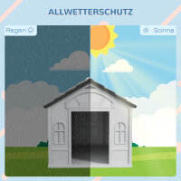 Hundehütte mit Satteldach, wetterfest, Kunststoff, 65 x 75,7 x 63 cm, Grau