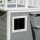 Hundehütte, Dachterrasse, Treppe, Fenster, Bodenabstand, Naturholz, hellgrau, 121 x 77 x 78cm