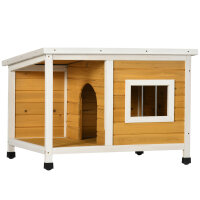 Hundehütte mit Veranda, aufklappbares Dach, Fenster,...