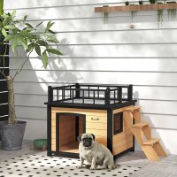 Hundehütte mit Dachterrasse, wetterfest, Holz,...