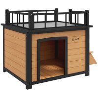 Hundehütte mit Dachterrasse, wetterfest, Holz,...